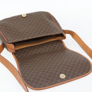 CELINE Macadam Canvas Shoulder Bag PVC Leather Brown Gold Auth 182419A-14