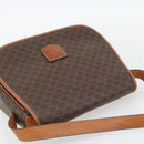 CELINE Macadam Canvas Shoulder Bag PVC Leather Brown Gold Auth 182419A-6