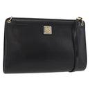 Christian Dior Shoulder Bag Leather Black Gold Auth 182420-1