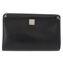 Christian Dior Shoulder Bag Leather Black Gold Auth 182420-13