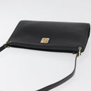 Christian Dior Shoulder Bag Leather Black Gold Auth 182420-6