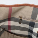 BURBERRY Tote Bag Canvas Beige Gold Auth 182423-21
