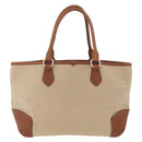 BURBERRY Tote Bag Canvas Beige Gold Auth 182423-2