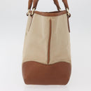 BURBERRY Tote Bag Canvas Beige Gold Auth 182423-3