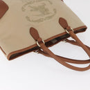 BURBERRY Tote Bag Canvas Beige Gold Auth 182423-7