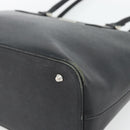 BURBERRY Tote Bag Leer Zwart Zilver Auth 182424-10