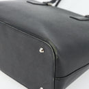 BURBERRY Tote Bag Leer Zwart Zilver Auth 182424-12