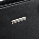 BURBERRY Tote Bag Leer Zwart Zilver Auth 182424-14