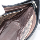 BURBERRY Tote Bag Leer Zwart Zilver Auth 182424-18