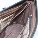 BURBERRY Tote Bag Leer Zwart Zilver Auth 182424-19