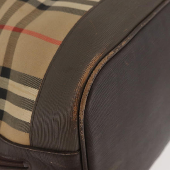 Burberrys Nova Check Portemonnee Schoudertas Canvas Beige Goud Authentiek 182425
