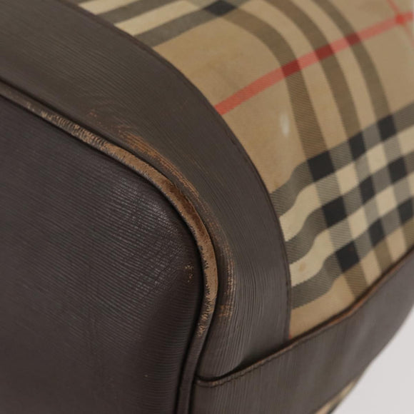 Burberrys Nova Check Portemonnee Schoudertas Canvas Beige Goud Authentiek 182425