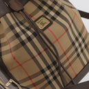 Burberrys Nova Check Portemonnee Schoudertas Canvas Beige Goud Authentiek 182425-10