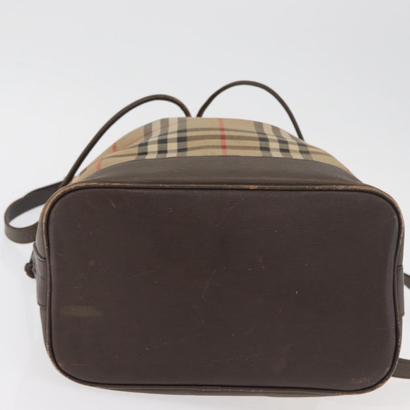 Burberrys Nova Check Portemonnee Schoudertas Canvas Beige Goud Authentiek 182425