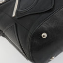 Salvatore Ferragamo Handtasche Leder Schwarz Silber Original 182426-15