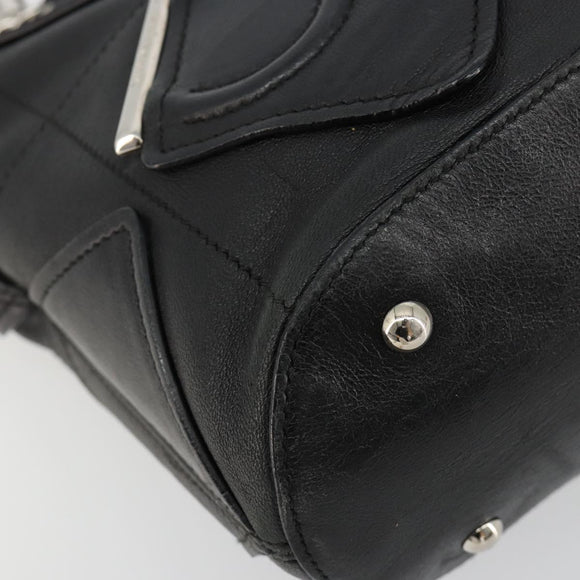 Salvatore Ferragamo Handtasche Leder Schwarz Silber Original 182426