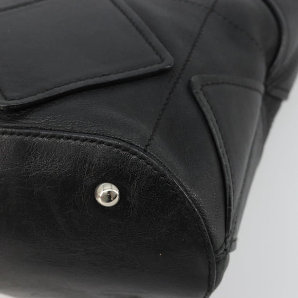 Salvatore Ferragamo Handtasche Leder Schwarz Silber Original 182426