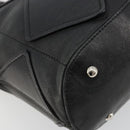 Salvatore Ferragamo Handtasche Leder Schwarz Silber Original 182426-9