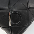 Salvatore Ferragamo Handtasche Leder Schwarz Silber Original 182426-17