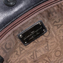 Salvatore Ferragamo Handtasche Leder Schwarz Silber Original 182426-18