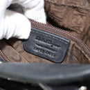Salvatore Ferragamo Handtasche Leder Schwarz Silber Original 182426-12