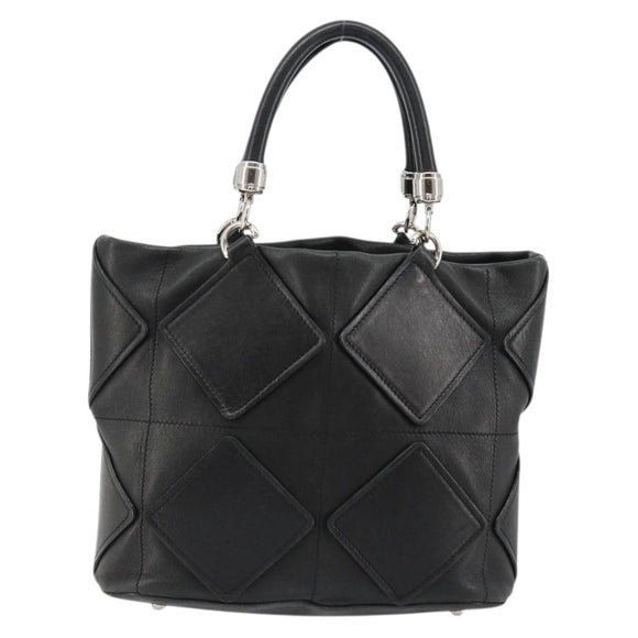 Salvatore Ferragamo Handtasche Leder Schwarz Silber Original 182426