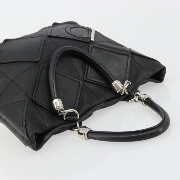 Salvatore Ferragamo Handtasche Leder Schwarz Silber Original 182426
