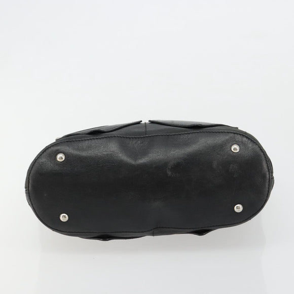 Salvatore Ferragamo Handtasche Leder Schwarz Silber Original 182426