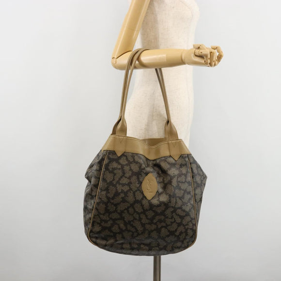 SAINT LAURENT Tote Bag PVC Canvas Brown Auth 182427