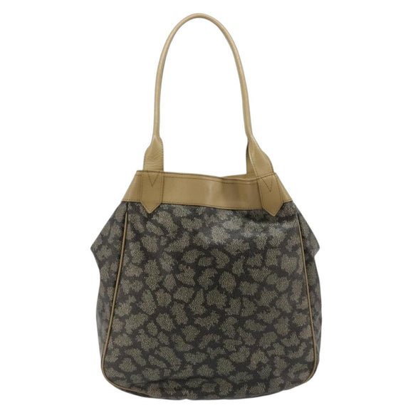 SAINT LAURENT Tote Bag PVC Canvas Brown Auth 182427