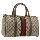 GUCCI GG Supreme Mini Web Sherry Line Bag PVC Beige Gold 39 02 007 Auth 182431-1