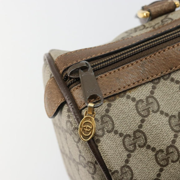 GUCCI GG Supreme Mini Web Sherry Line Bag PVC Beige Gold 39 02 007 Auth 182431