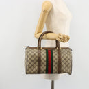 GUCCI GG Supreme Mini Web Sherry Line Bag PVC Beige Gold 39 02 007 Auth 182431-23