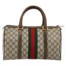 GUCCI GG Supreme Mini Web Sherry Line Bag PVC Beige Gold 39 02 007 Auth 182431-3