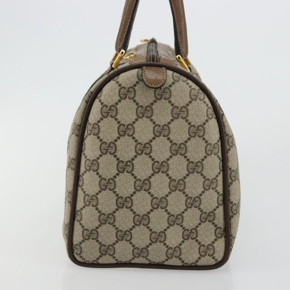 GUCCI GG Supreme Mini Web Sherry Line Bag PVC Beige Gold 39 02 007 Auth 182431