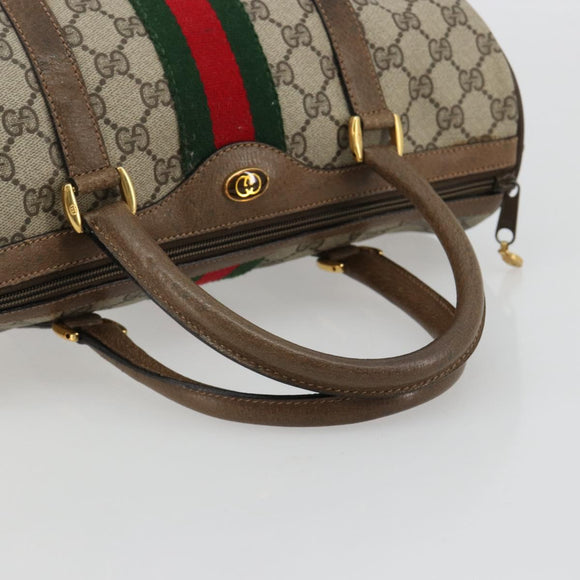 GUCCI GG Supreme Mini Web Sherry Line Bag PVC Beige Gold 39 02 007 Auth 182431