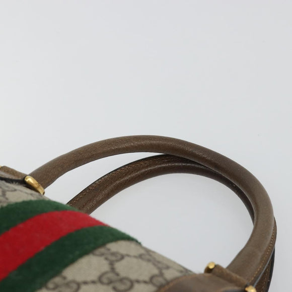 GUCCI GG Supreme Mini Web Sherry Line Bag PVC Beige Gold 39 02 007 Auth 182431