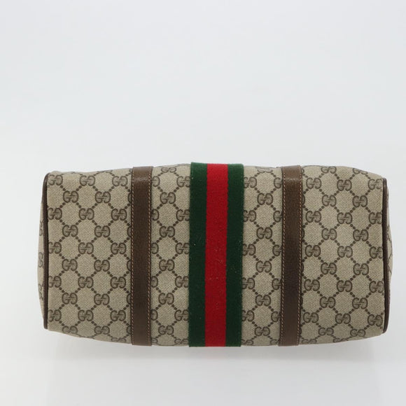 GUCCI GG Supreme Mini Web Sherry Line Bag PVC Beige Gold 39 02 007 Auth 182431