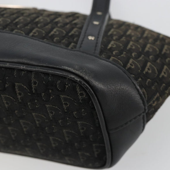 Christian Dior Street Chic Mini Trotter Canvas Bag Brown Silver Auth 182435A