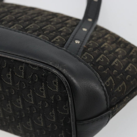 Christian Dior Street Chic Mini Trotter Canvas Bag Brown Silver Auth 182435A