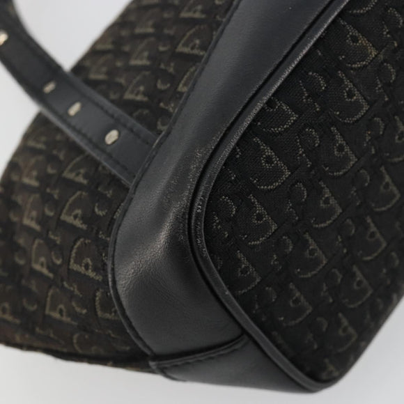 Christian Dior Street Chic Mini Trotter Canvas Bag Brown Silver Auth 182435A