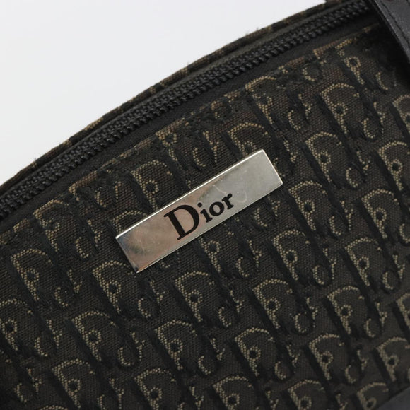 Christian Dior Street Chic Mini Trotter Canvas Bag Brown Silver Auth 182435A