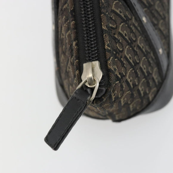 Christian Dior Street Chic Mini Trotter Canvas Bag Brown Silver Auth 182435A