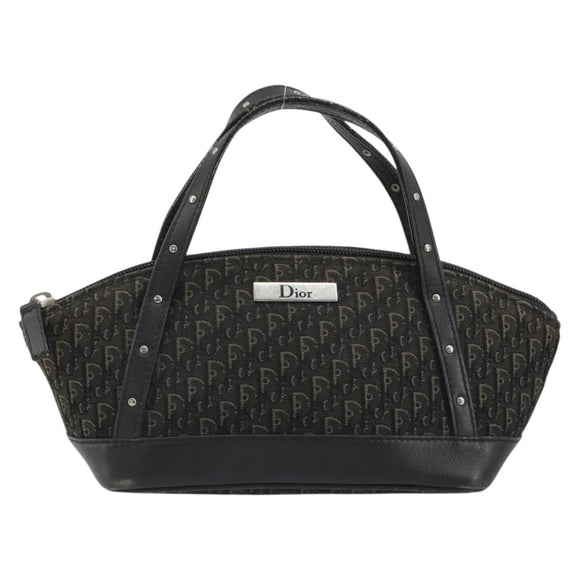 Christian Dior Street Chic Mini Trotter Canvas Bag Brown Silver Auth 182435A