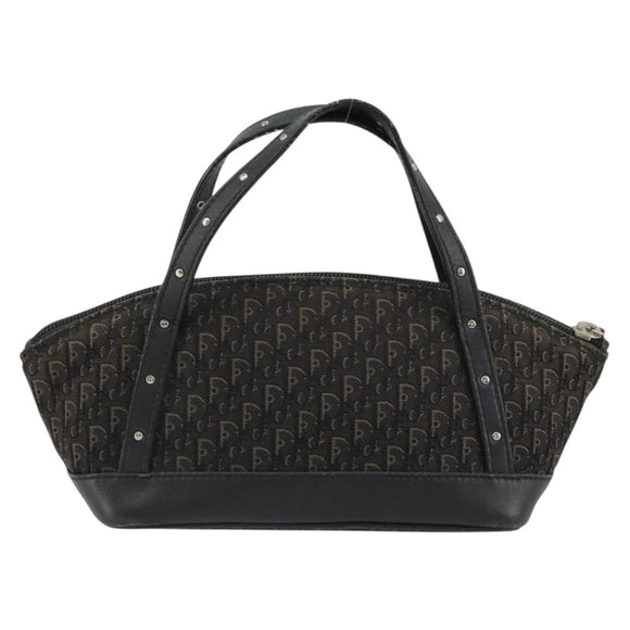 Christian Dior Street Chic Mini Trotter Canvas Bag Brown Silver Auth 182435A