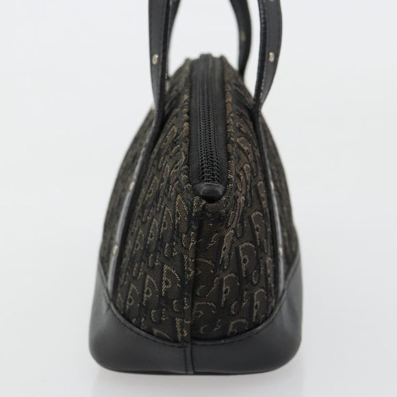 Christian Dior Street Chic Mini Trotter Canvas Bag Brown Silver Auth 182435A