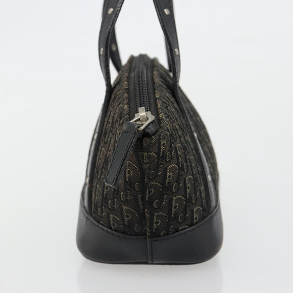 Christian Dior Street Chic Mini Trotter Canvas Bag Brown Silver Auth 182435A