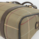 Burberrys Nova Check Boston Bag Canvas Beige Gold Auth 182436-9