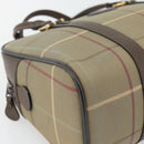 Burberrys Nova Check Boston Bag Canvas Beige Gold Auth 182436-14