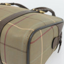 Burberrys Nova Check Boston Bag Canvas Beige Gold Auth 182436-15
